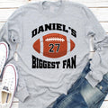 Custom Football Long Sleeve Shirt, Your Name Biggest Fan Tee, Game Day Spirit Wear