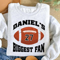 Custom Football Sweatshirt, Your Name Biggest Fan Tee, Game Day Spirit Wear Sweatshirt