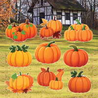 Pumpkin Yard Signs, Fall Harvest Lawn Decorations with Stakes, Thanksgiving Outdoor Garden Patio Walkway Autumn Holiday Party Décor