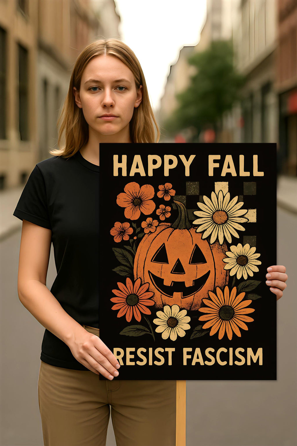 Resist Fascism Halloween Protest Sign, Anti-Trump Resist Fascism, Resist Hate, Resist Racism, Political Activist Poster Rally Sign