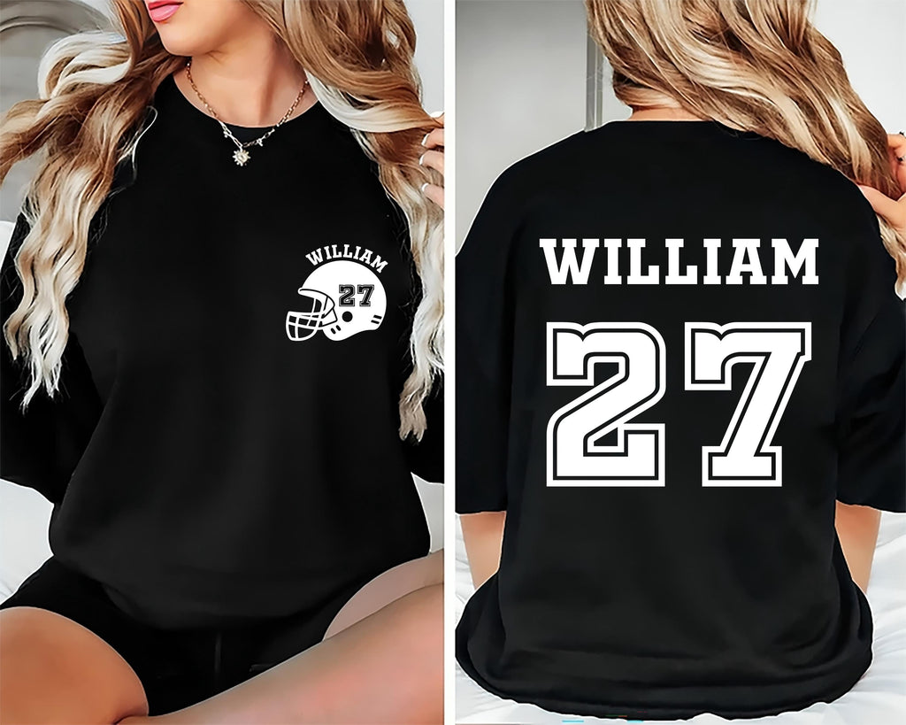 Customized Football Shirt, Your Name Football Shirt, Custom Football Mom Tee, Two Sided