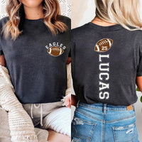 Custom Football Shirt, Personalized Football Shirt with Number, Football Mom Tee, Front Back