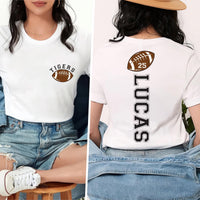 Custom Football Shirt, Personalized Football Shirt with Number, Football Mom Tee, Front Back