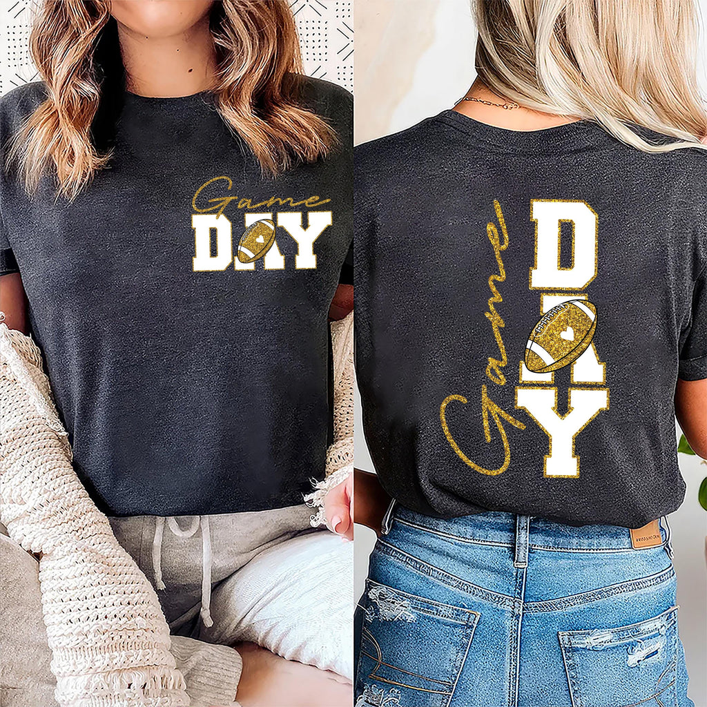 Game Day Football Shirt, Football Season Shirt, Mom Football Tee, Front Back