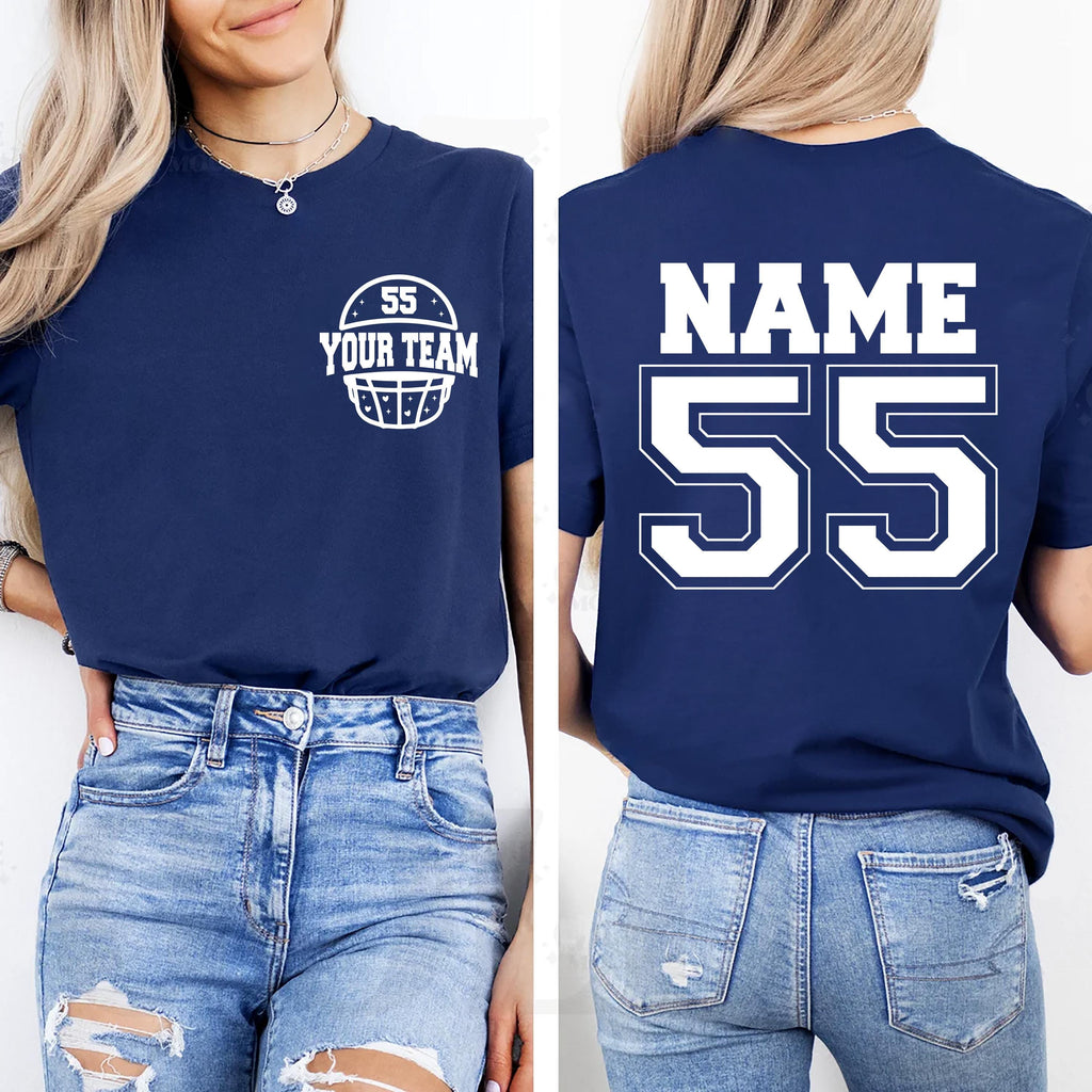 Custom Football Shirt, Your Number Football Shirt, Game Day Tee, Two Sided