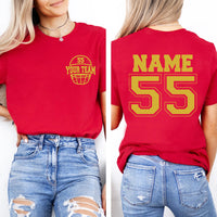 Custom Football Shirt, Your Number Football Shirt, Game Day Tee, Two Sided