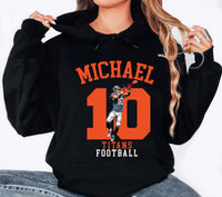 Custom Name and Number Football Player Hoodie, Mom Football Shirt, Personalized Team Name Hoodie