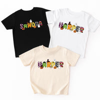 Custom Kids Halloween Name Shirt, Toddler Spooky Tee, Kindergarten Halloween Shirt With Name, Personalized Unisex Shirt, Halloween Gifts