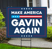 Make America Gavin Again Yard Sign, Gavin Newsom for President, Newsom 2028 Campaign Sign, Democratic Political Yard Sign with Metal H-Stake