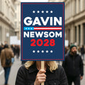 Make America Gavin Again Sign, Gavin Newsom For President, Presidential Election 2028, Democratic Party, Newsom 2028 Political Poster Sign