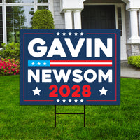 Make America Gavin Again Yard Sign, Gavin Newsom for President, Newsom 2028 Campaign Sign, Democratic Political Yard Sign with Metal H-Stake
