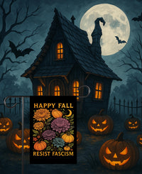 Resist Fascism Anti-Trump Halloween Garden Flag, Political Protest Flag, Resist Hate Flag, Anti-Trump Flag, Resist Racism Flag