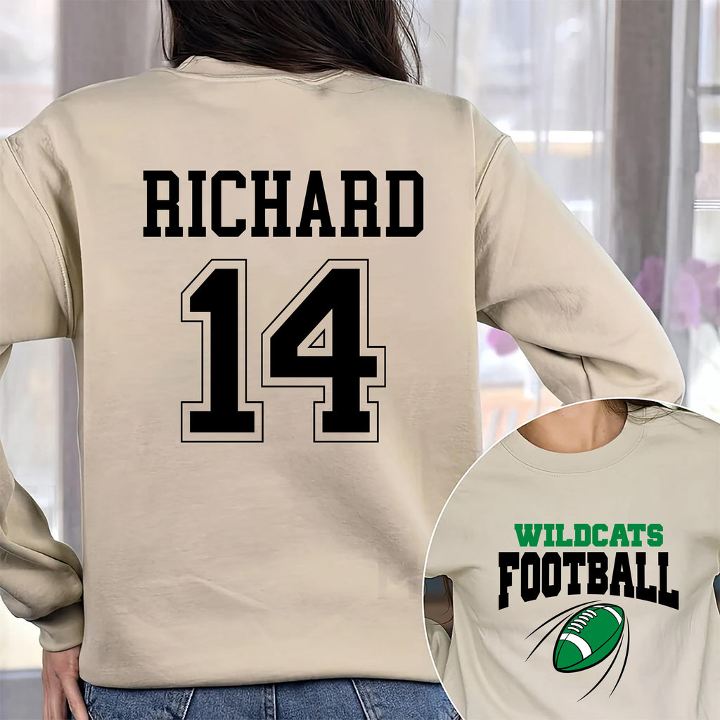 Custom Football Team Name & Number Shirt, Football Mom Shirt, Football Team, Game Day Tee, Two Sided