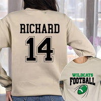 Custom Football Team Name & Number Shirt, Football Mom Shirt, Football Team, Game Day Tee, Two Sided