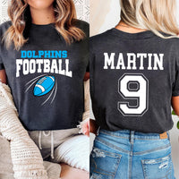 Custom Football Team Name & Number Shirt, Football Mom Shirt, Football Team, Game Day Tee, Two Sided