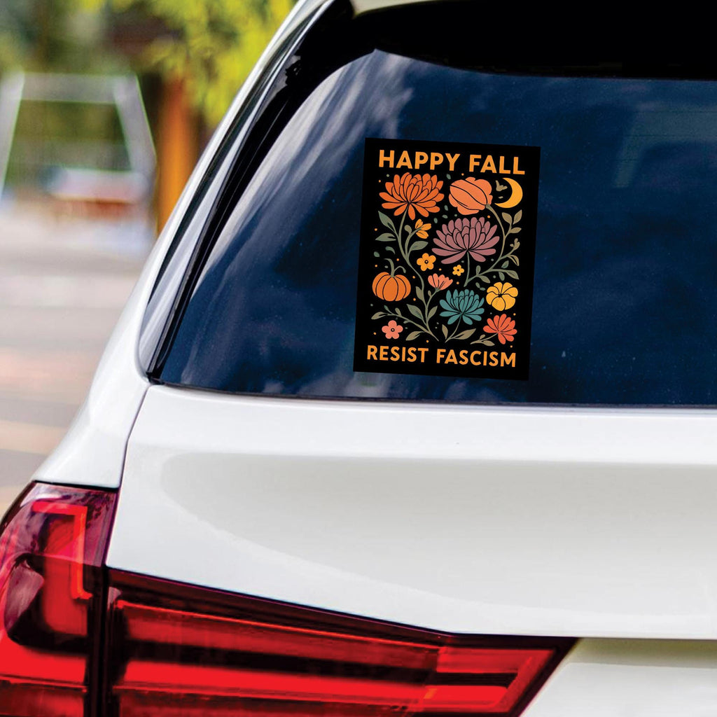 Anti-Trump Resist Fascism Halloween Fall Vinyl Sticker, Resist Hate Decal, Resist Racism, Resist Fascism Car Bumper Sticker, 6" x 4.5"