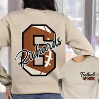 Personalized Football Mom Shirt, Football Mom Shirt With Kids Name & Number, Custom Football Mom Tee, Two Sided