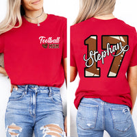 Personalized Football Mom Shirt, Football Mom Shirt With Kids Name & Number, Custom Football Mom Tee, Two Sided