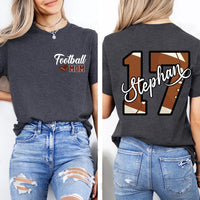 Personalized Football Mom Shirt, Football Mom Shirt With Kids Name & Number, Custom Football Mom Tee, Two Sided
