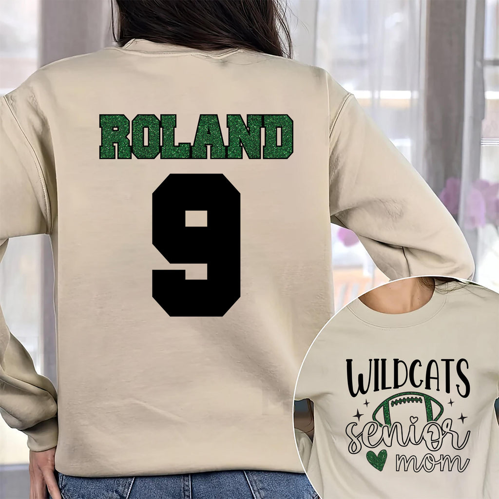 Football Shirt, Senior Football Mom T-Shirt, Football Shirts Tee, Custom Football Mom Shirt, Two Sided