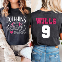 Football Shirt, Senior Football Mom T-Shirt, Football Shirts Tee, Custom Football Mom Shirt, Two Sided