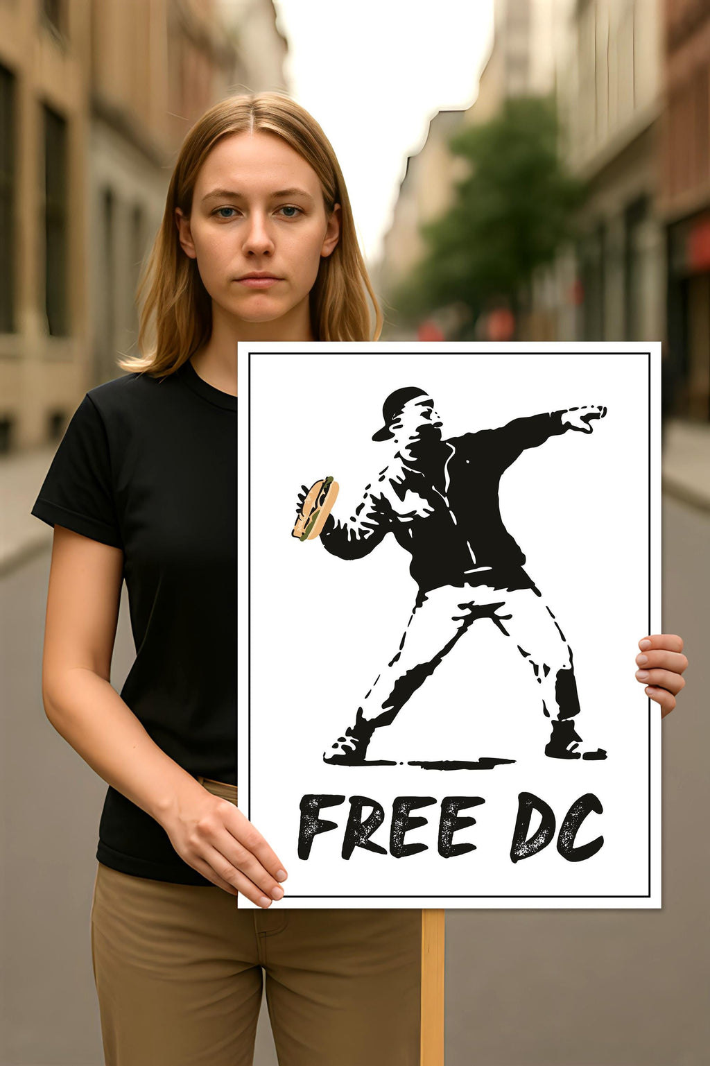 Free DC Resist Protest Sign, Anti-Trump, No Kings Protest, Political Activist Rally Sign, Resist Fascism Protest Poster