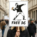 Free DC Resist Protest Sign, Anti-Trump, No Kings Protest, Political Activist Rally Sign, Resist Fascism Protest Poster