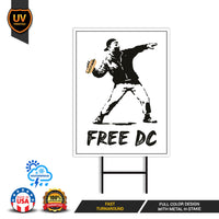 Free DC Protest Yard Sign - Resist Hate Lawn Sign, Anti-Trump Sign, No Kings, Resist Racism, Resist Fascism Yard Sign with Metal H-Stake