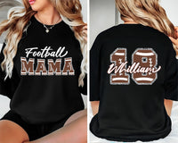 Personalized Football Mom Shirt, Custom Gameday Football Shirt, Football Mama Tee, Front Back