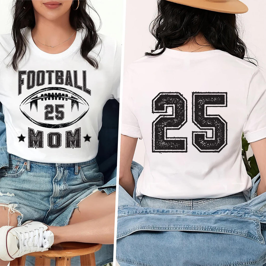 Football Mom Shirt, Retro Football Mama Shirt, Team Mom Tee, Front Back