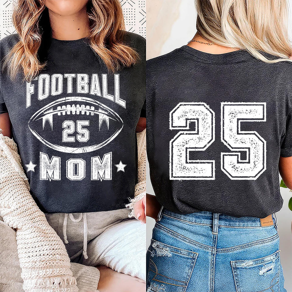 Football Mom Shirt, Retro Football Mama Shirt, Team Mom Tee, Front Back