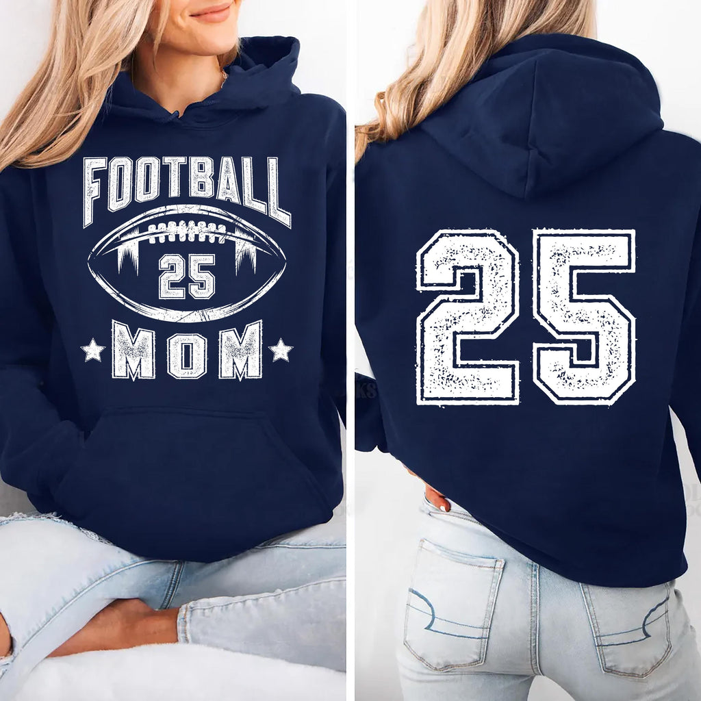 Football Mom Shirt, Retro Football Mama Shirt, Team Mom Tee, Front Back
