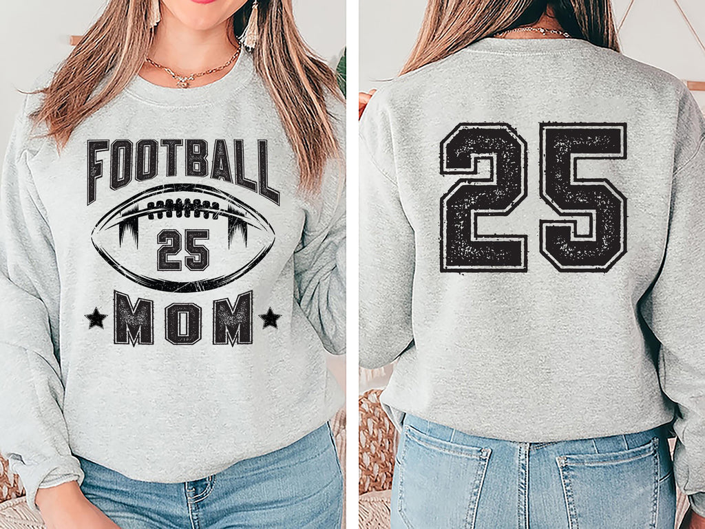 Football Mom Shirt, Retro Football Mama Shirt, Team Mom Tee, Front Back