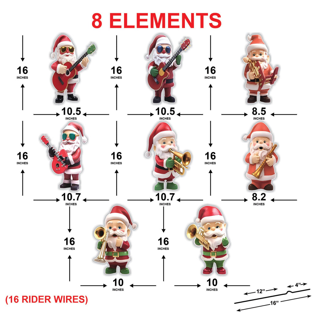 Santa Claus Christmas Yard Signs, Musical Outdoor Lawn Decorations with Stakes, Waterproof Holiday Garden Patio Pathway Xmas Décor