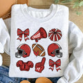 Custom Football Bow School Spirit Sweatshirt, Football Mom Shirt, Football Grandparent Sweatshirt
