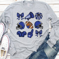 Custom Football Bow School Spirit Long Sleeve Shirt, Football Mom Shirt, Football Grandparent Tee