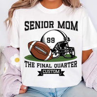 Senior Football Mom Shirt, Custom Name and Number Shirt, Game Day Tee
