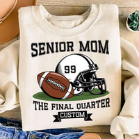 Senior Football Mom Sweatshirt, Custom Name and Number Shirt, Game Day Sweatshirt