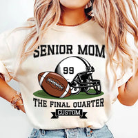 Senior Football Mom Shirt, Custom Name and Number Shirt, Game Day Tee