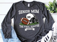 Senior Football Mom Long Sleeve Shirt, Custom Name and Number Shirt, Game Day Tee