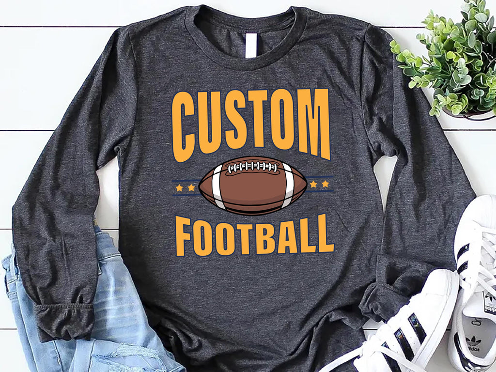 Personalized Mascot Long Sleeve Shirt, Football Custom Your Team Shirt, Varsity School Football Team Tee