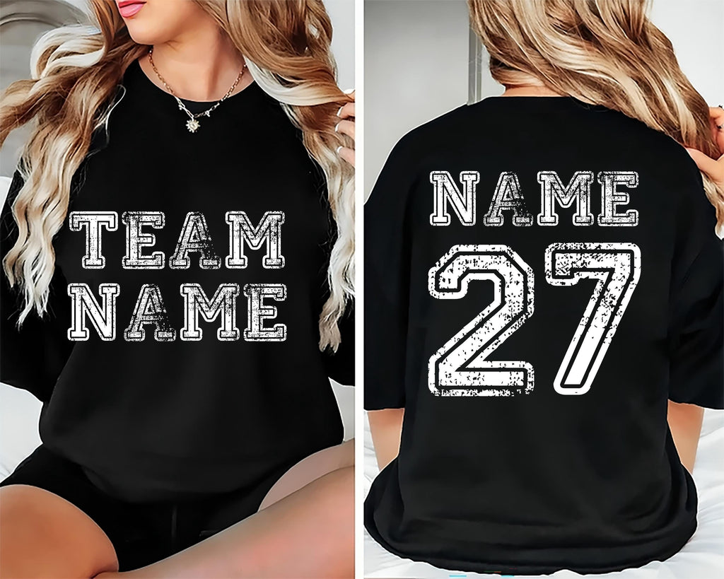 Custom Sports Team Name Shirt, Personalized Sports Shirt, Family Number Tee, Front Back