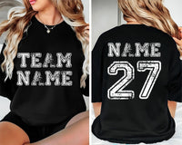 Custom Sports Team Name Shirt, Personalized Sports Shirt, Family Number Tee, Front Back