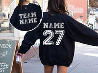 Custom Sports Team Name Sweatshirt, Personalized Sports Shirt, Family Number Sweatshirt, Two Sided
