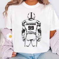 Football Player Silhouette Shirt, Custom Name and Number Shirt, Personalized Sports Tee