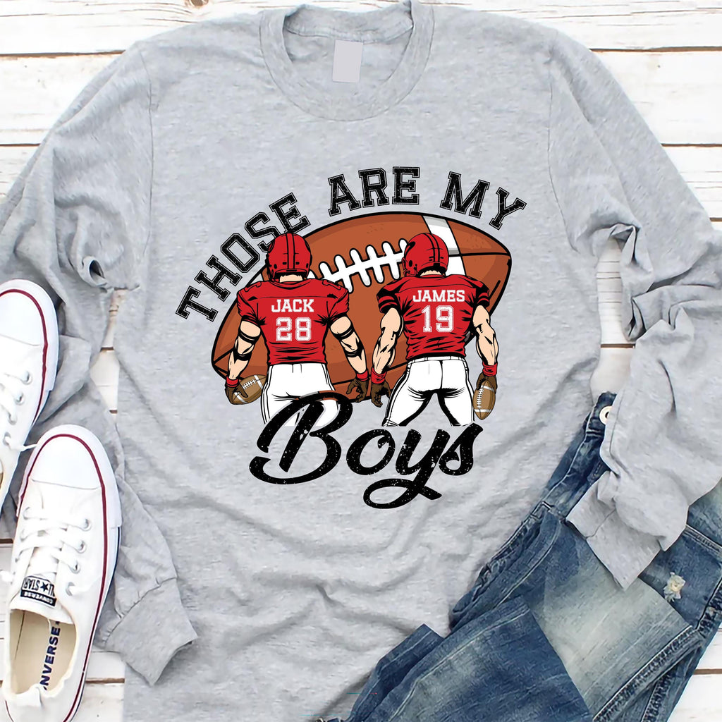 Custom Football Mom Long Sleeve Shirt, Football Jersey Number Shirt, Football Game Day Tee