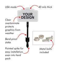 Protected by Home Security System Yard Sign with 16" Stake, Shield Shape Rust-Free Aluminum Warning Sign, UV Protected Outdoor Alarm Sign