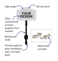 Protected by Home Security System Yard Sign with 16" Stake, Shield Shape Rust-Free Aluminum Warning Sign, UV Protected Outdoor Alarm Sign
