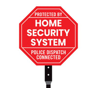 3 Pack Protected by Home Security System Yard Sign with 16" Stake, Octagon Shape Rust-Free Aluminum Warning Sign, UV Protected Outdoor Sign