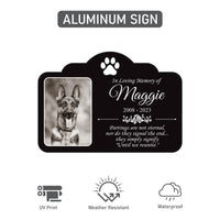 Custom Dog Loss Memorial Yard Sign with 16" Stake, Personalized Pet Grave Marker with Photo, Rust-Free Aluminum Tribute Remembrance Plaque